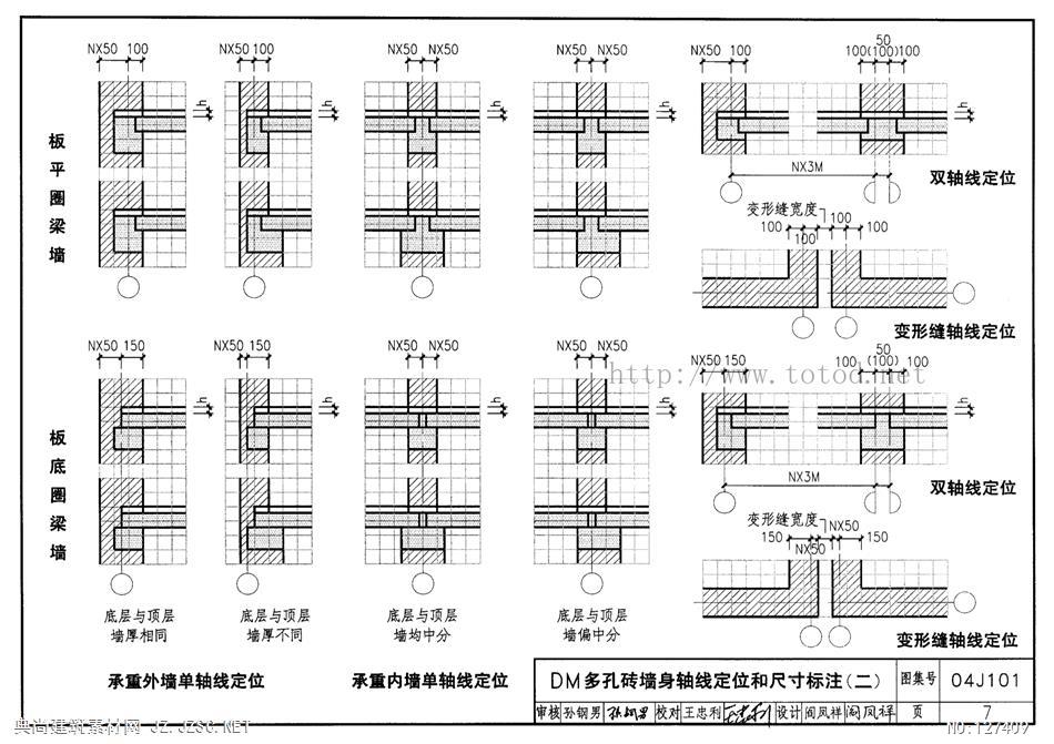 04j101砖墙建筑构造(烧结多孔砖与普通砖蒸压砖)pdf文本 建筑专业pdf