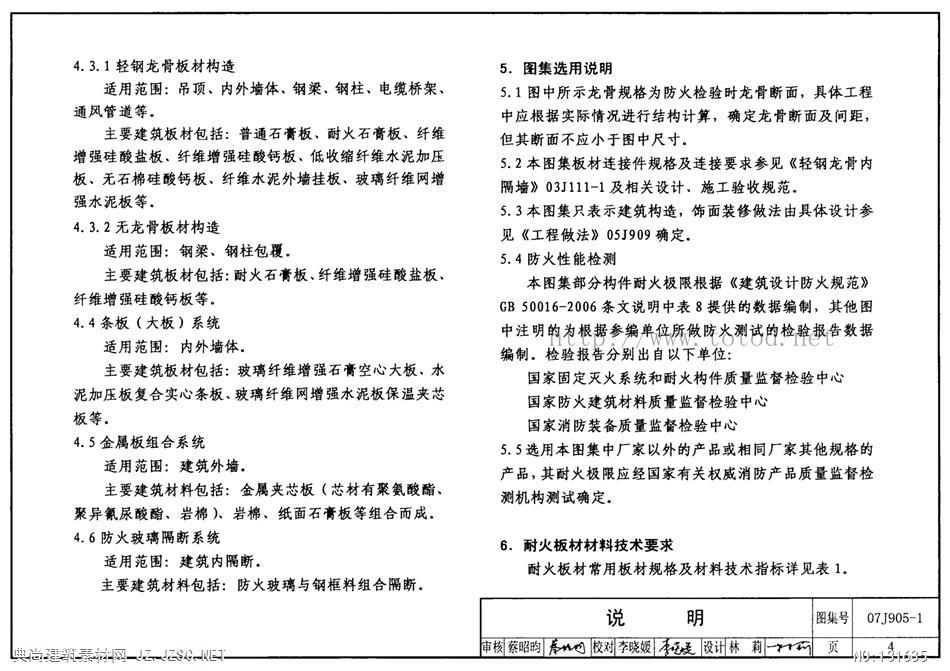 07j905-1 防火建筑构造(一)pdf文本 相关图集pdf文本