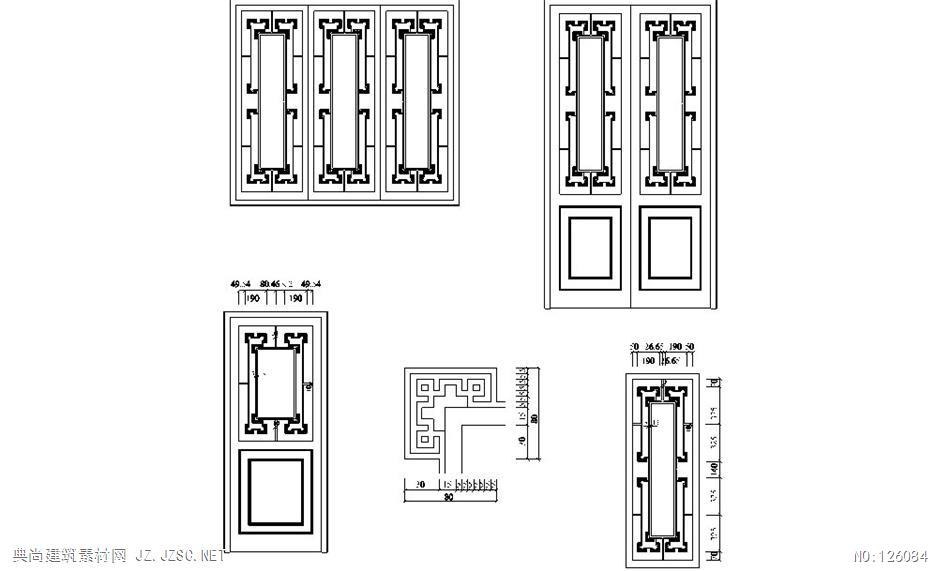 中国古建筑门窗500例cad5 传统花式cad图纸