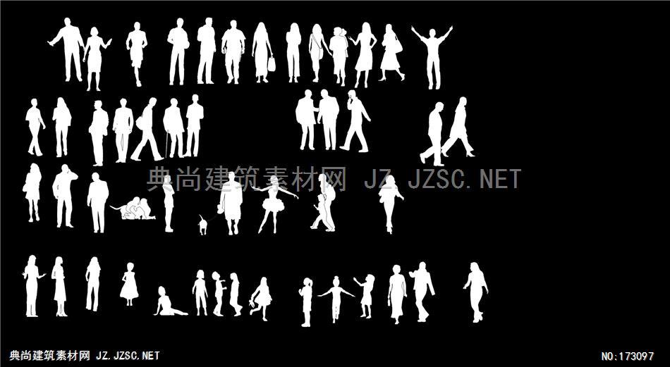 人物psd素材 07黑白人物 效果图后期配景psd文件psd素材