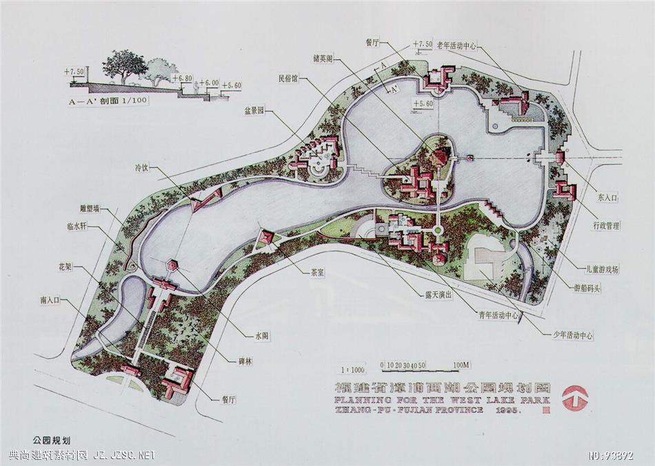 福建漳浦西湖公园规划图cad图纸