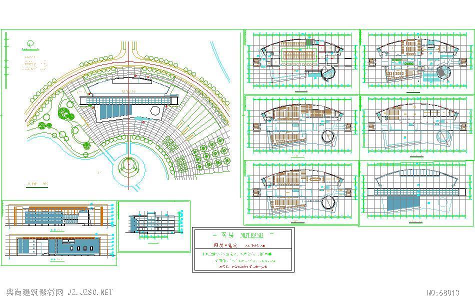 某学校异形图书馆方案图 典尚建筑素材网