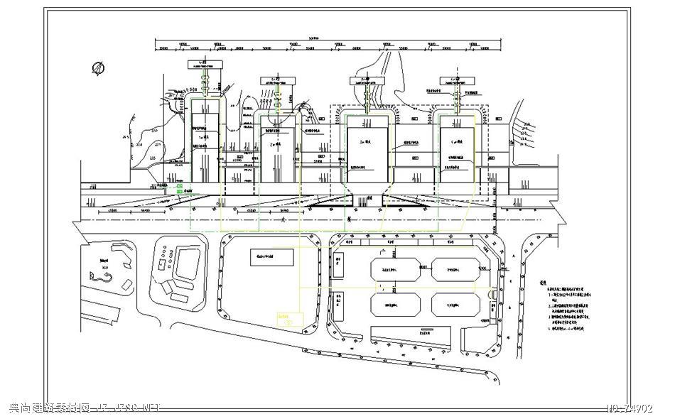 汽车客运站全套施工图纸cad鱼港码头平面布置图