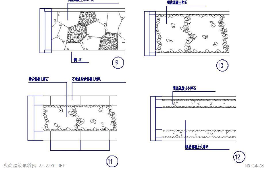 园路图块施工图cad图纸