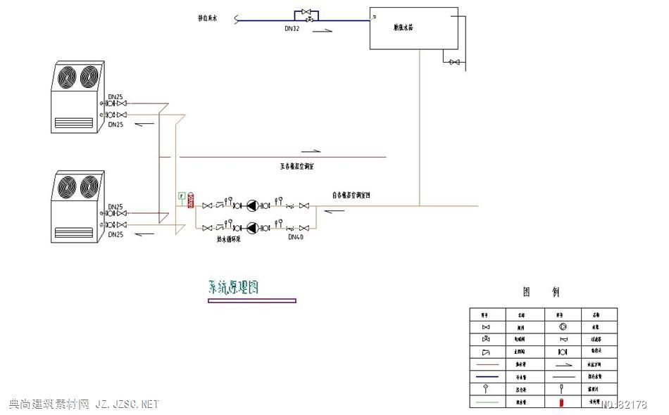 江苏空气源热泵原理图cad图纸