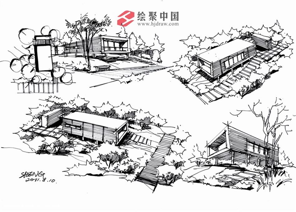 绘聚中国老师线稿