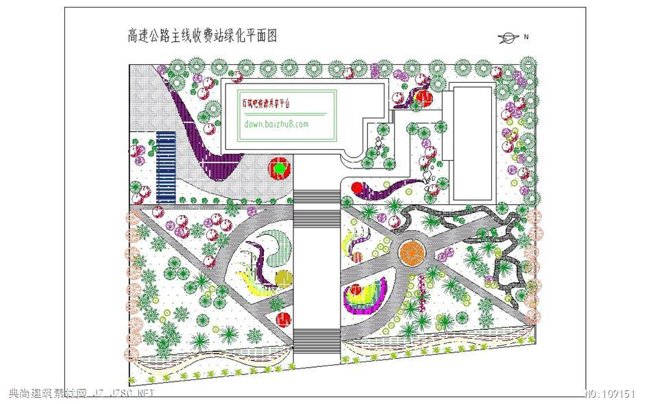 高速公路主线收费站绿化平面图