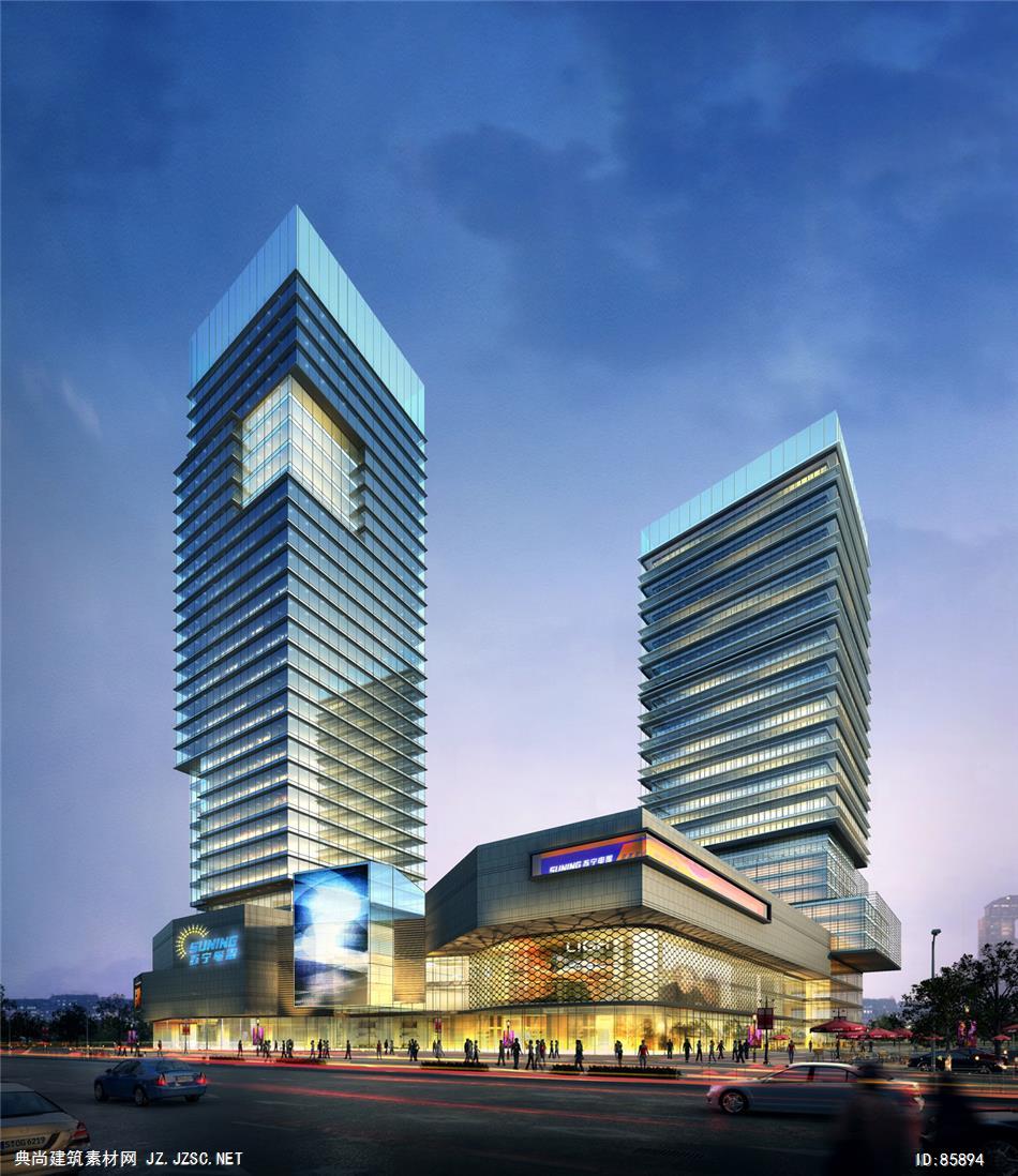 商业建筑效果图jpg宜兴苏宁效果图套图)
