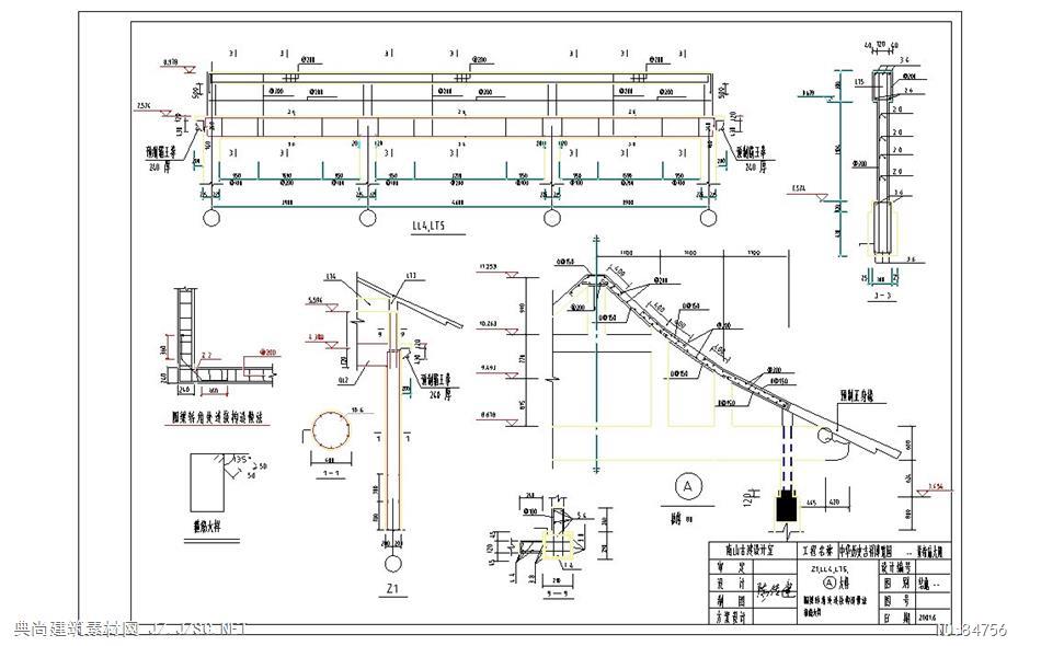 某框架结构仿古建筑结构施工图钢结构cad图纸 厂房钢