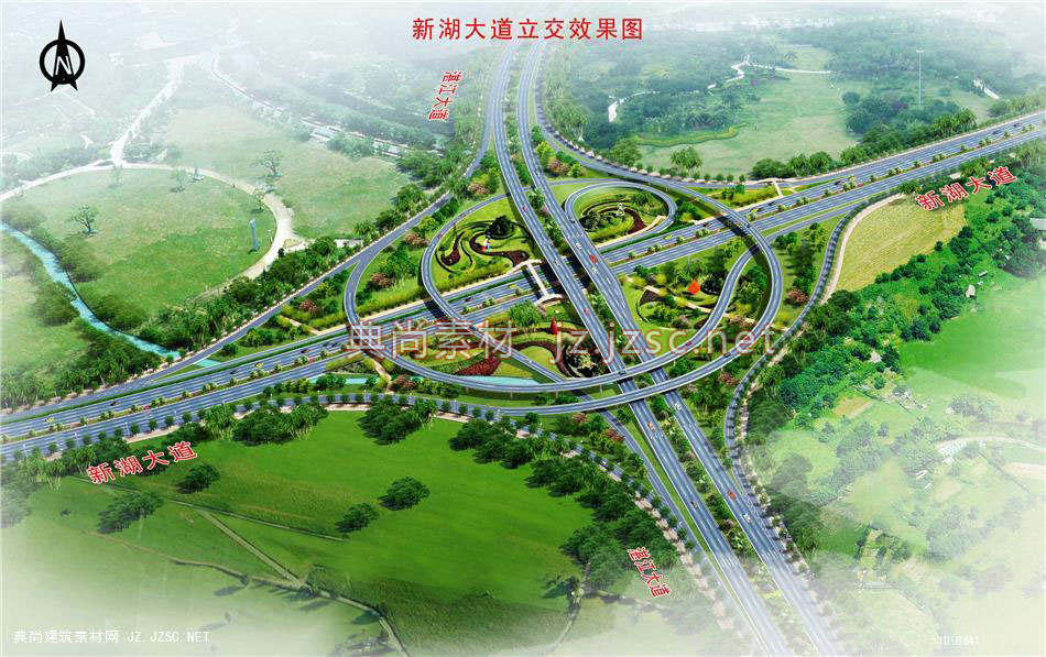 新湖大道-湛江大道立交_10-11_互通绿化效果图