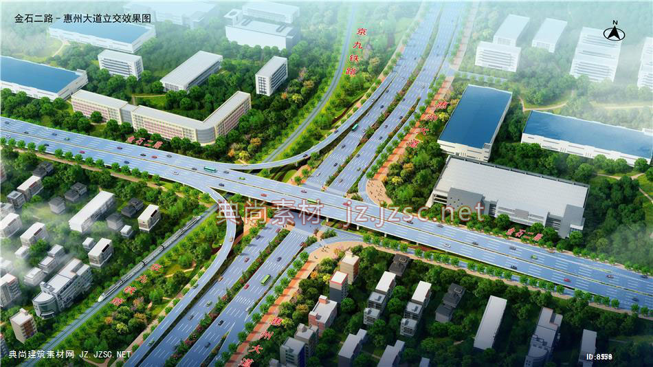 金石二路菱形立交_12-13_互通绿化效果图jpg图片