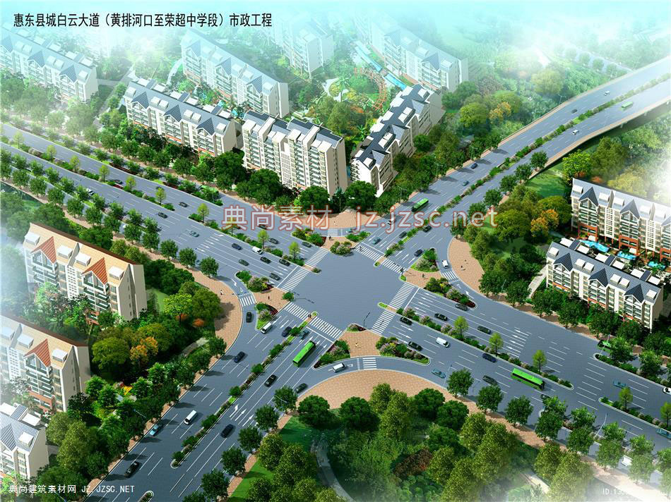 环城西路路口鸟瞰_12-13_道路路口效果图jpg图片 道路