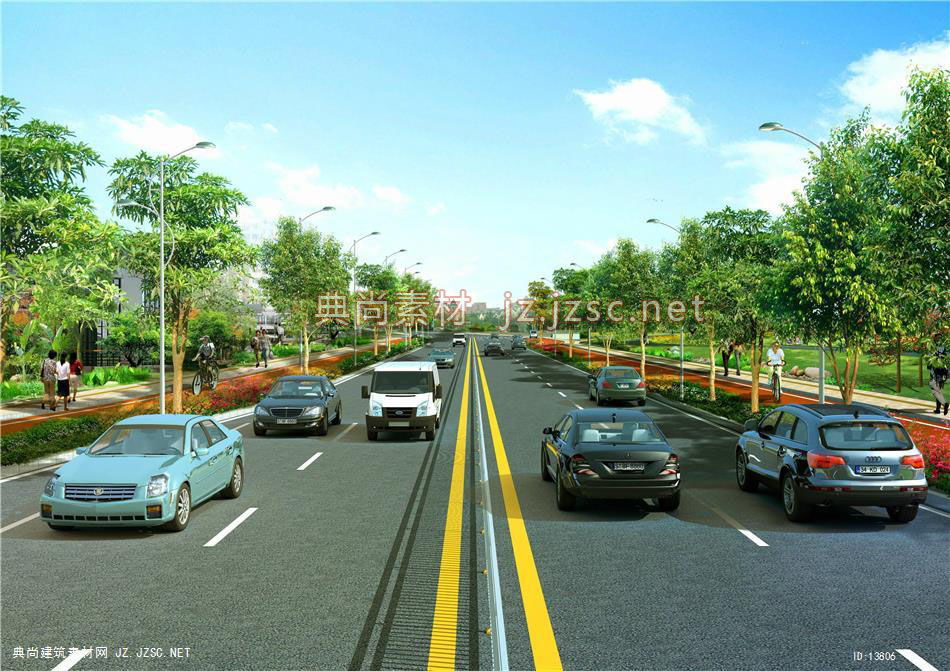 古田城关连接线道路透视图1.141_12-13_城市道路效果图jpg图片