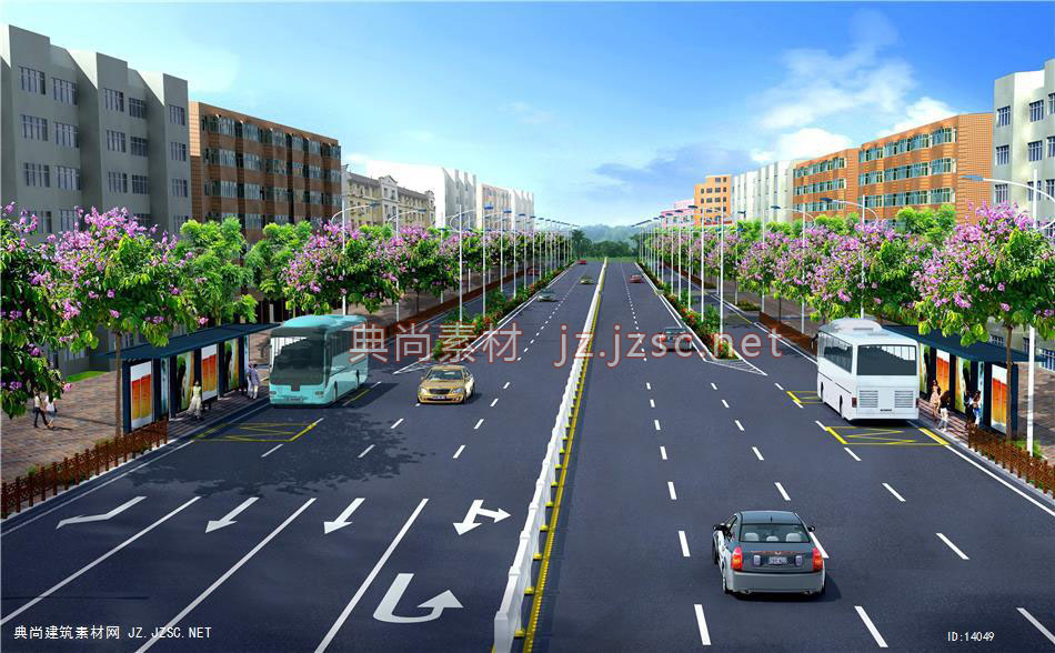 道路景观效果图jpg将军路透视图02_1213_市政道路效果图