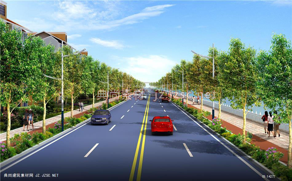 洛浦街环岛北路透视_道路绿化效果图jpg图片