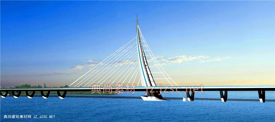 帆船斜拉桥_10-11_斜拉桥效果图jpg图片