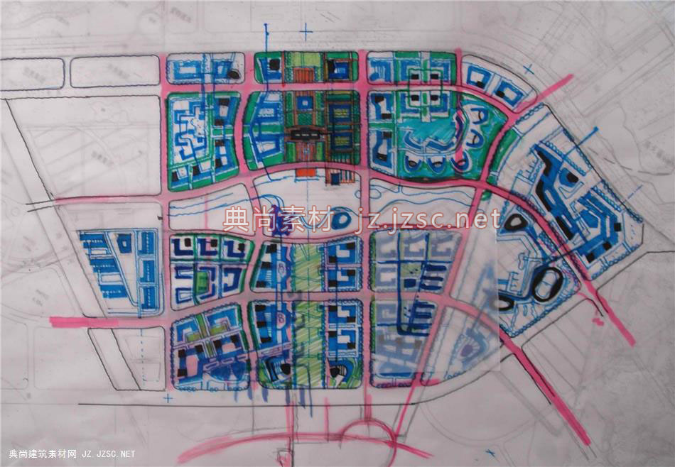 城市规划总平面顶尖总平面草图8324