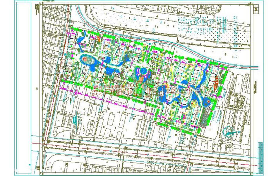 小区规划cad总平面图居住区规划方案图cadcad精品)曹州江南御景总图