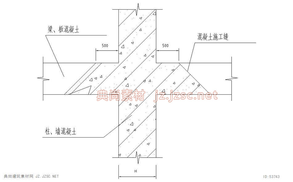 3.4.3 不同标号混凝土浇筑节点示意图-典尚