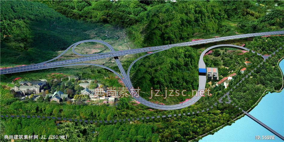 2沙建互通3互通立交效果图psd图片