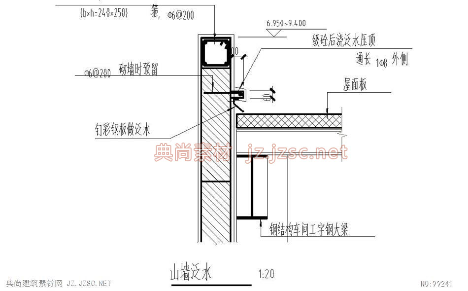 (2)山墙泛水详图cad图纸 其他建筑节点cad图纸