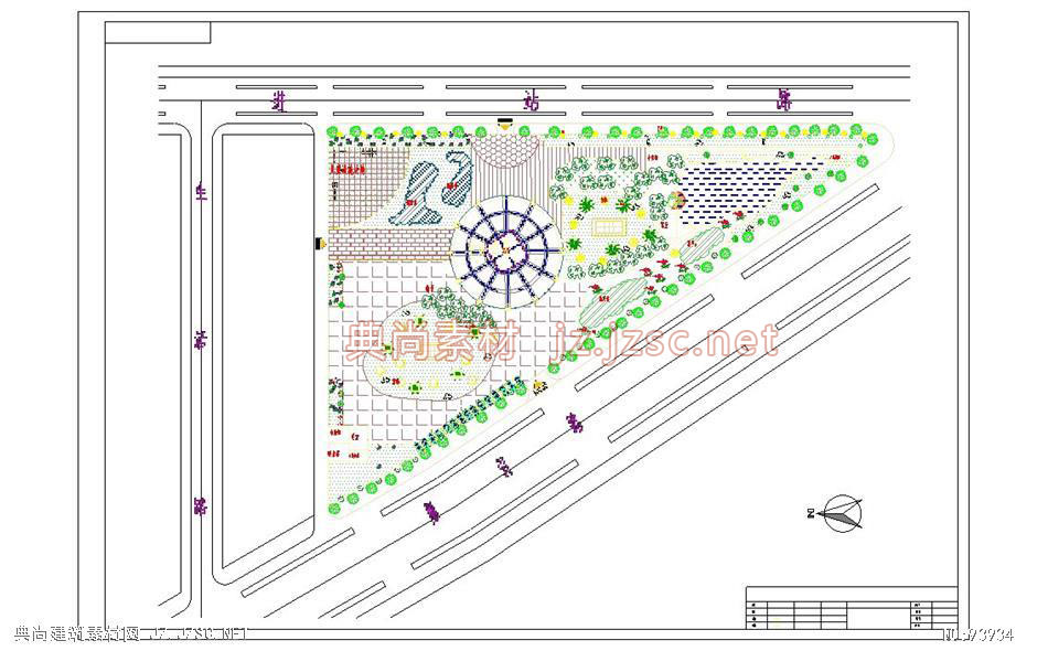街头绿地规划cad图纸