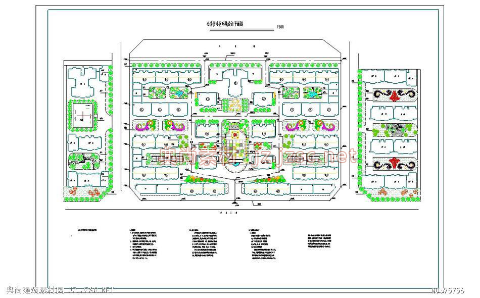 某公务员小区环境规划设计总平面图cad图纸 高档居住