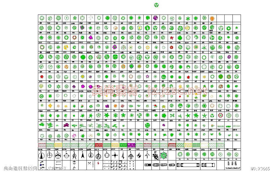 平面树图例01-植物cad图库