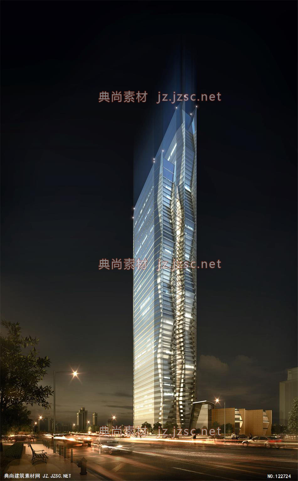 A张家港商会01 超高层办公建筑效果图