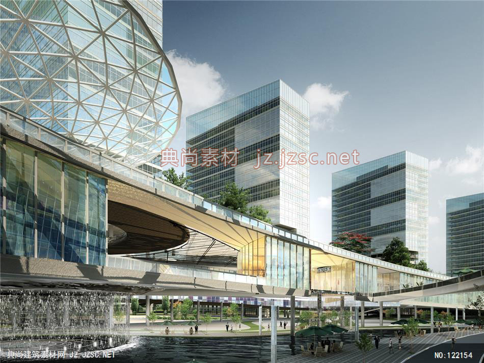 A济南中建长青湖项目17 超高层办公建筑效果图