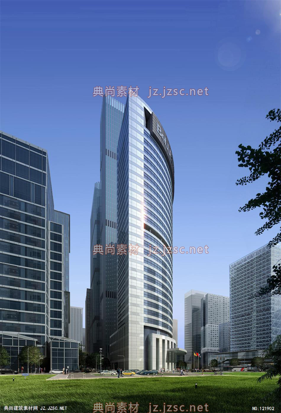 A百丽国际 超高层办公建筑效果图