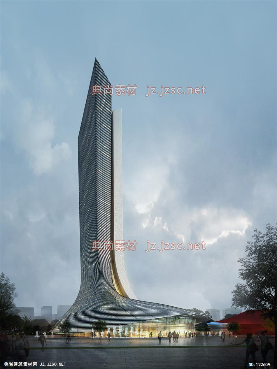 A乌海规划展览馆03 超高层办公建筑效果图