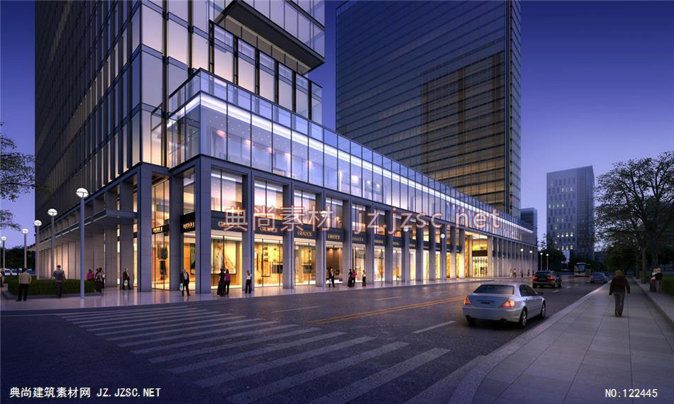 A宁波22号地块项目方案三02 超高层办公建筑效果图