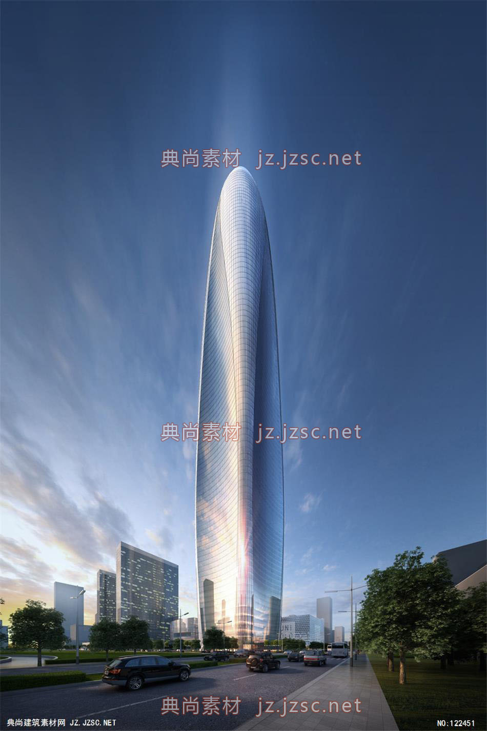 A宁波A3地块项目02 超高层办公建筑效果图