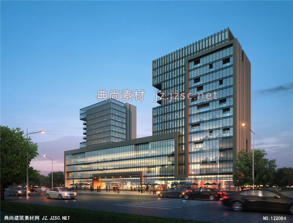 A杭州市丁桥单元r22-08地块01 超高层办公建筑效果图