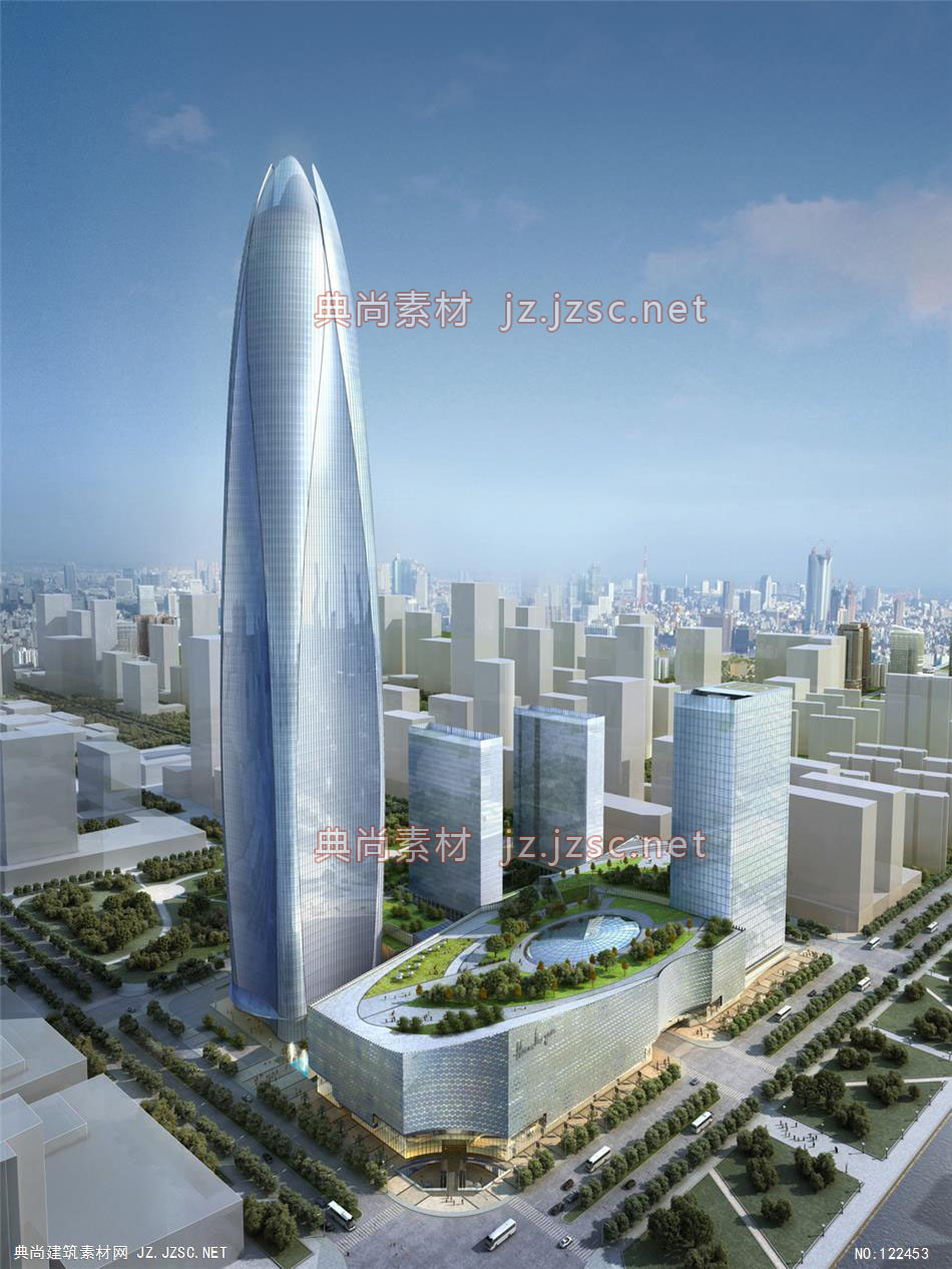 A宁波A3地块项目04 超高层办公建筑效果图