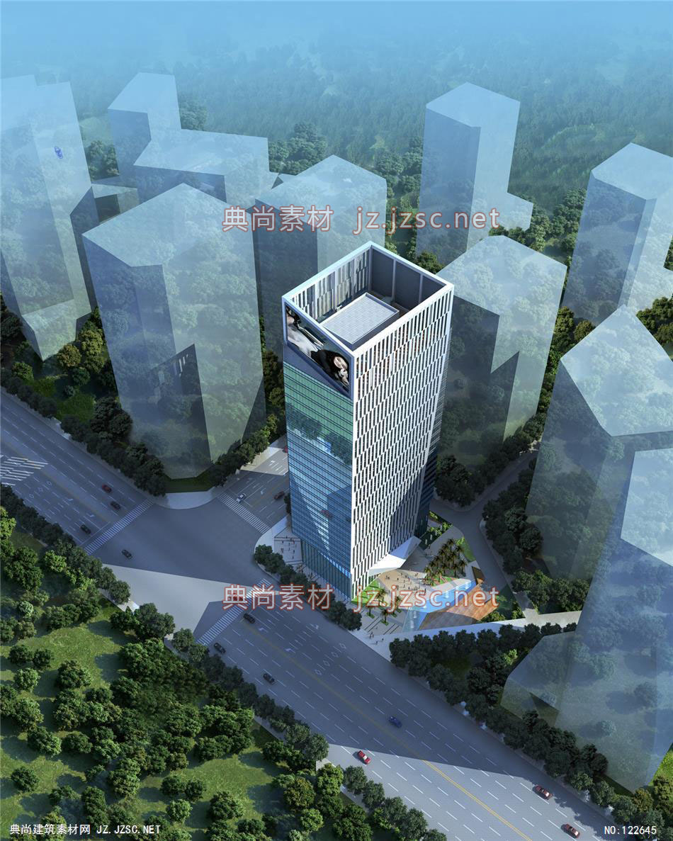 A西工大项目02 超高层办公建筑效果图
