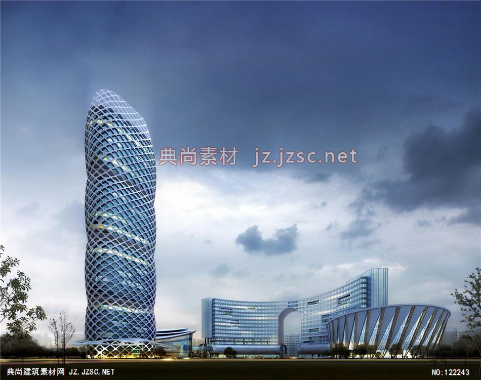 A洛阳市高新区科技中心 超高层办公建筑效果图