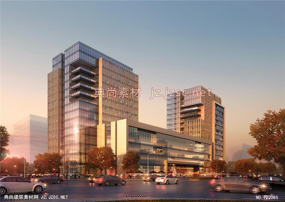 A杭州市丁桥单元r22-08地块02 超高层办公建筑效果图