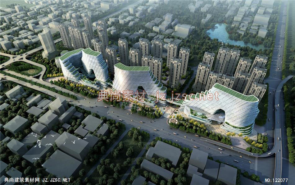 A杭州保利华家池04 超高层办公建筑效果图