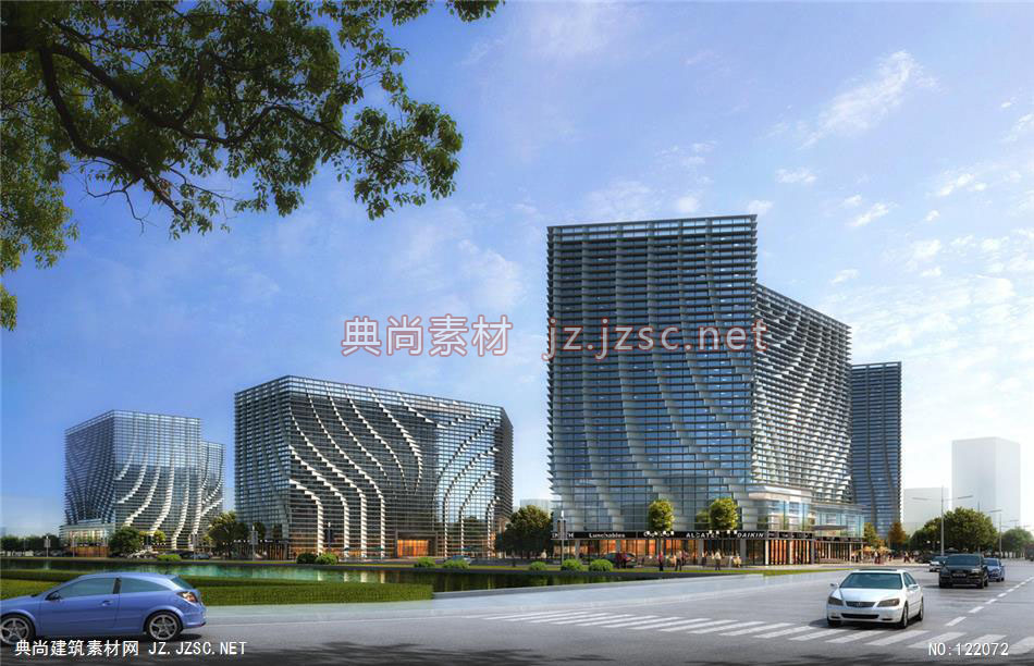 A邯郸钢铁物流交易中心方案三03 超高层办公建筑效果图