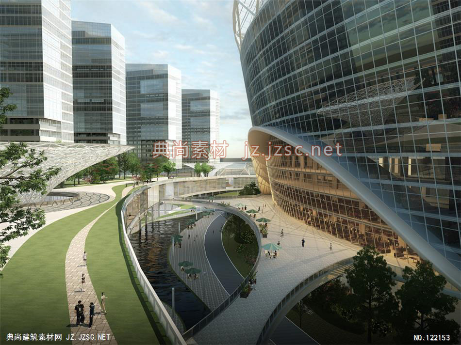 A济南中建长青湖项目16 超高层办公建筑效果图
