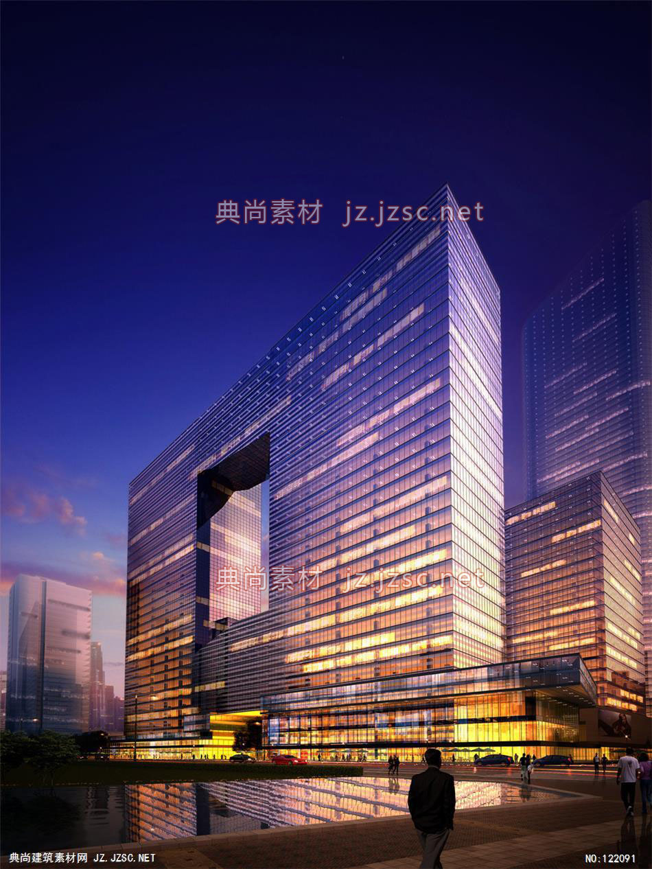 A杭州余杭区AUX综合体01 超高层办公建筑效果图