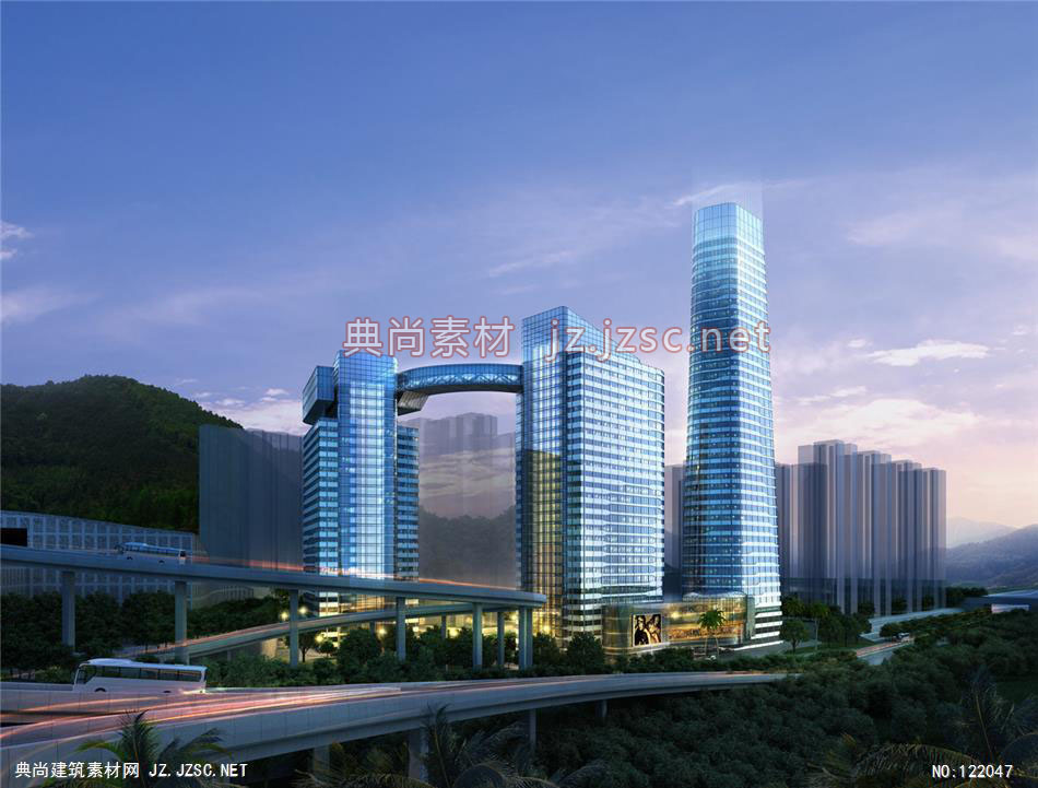 A贵阳某超高层03 超高层办公建筑效果图