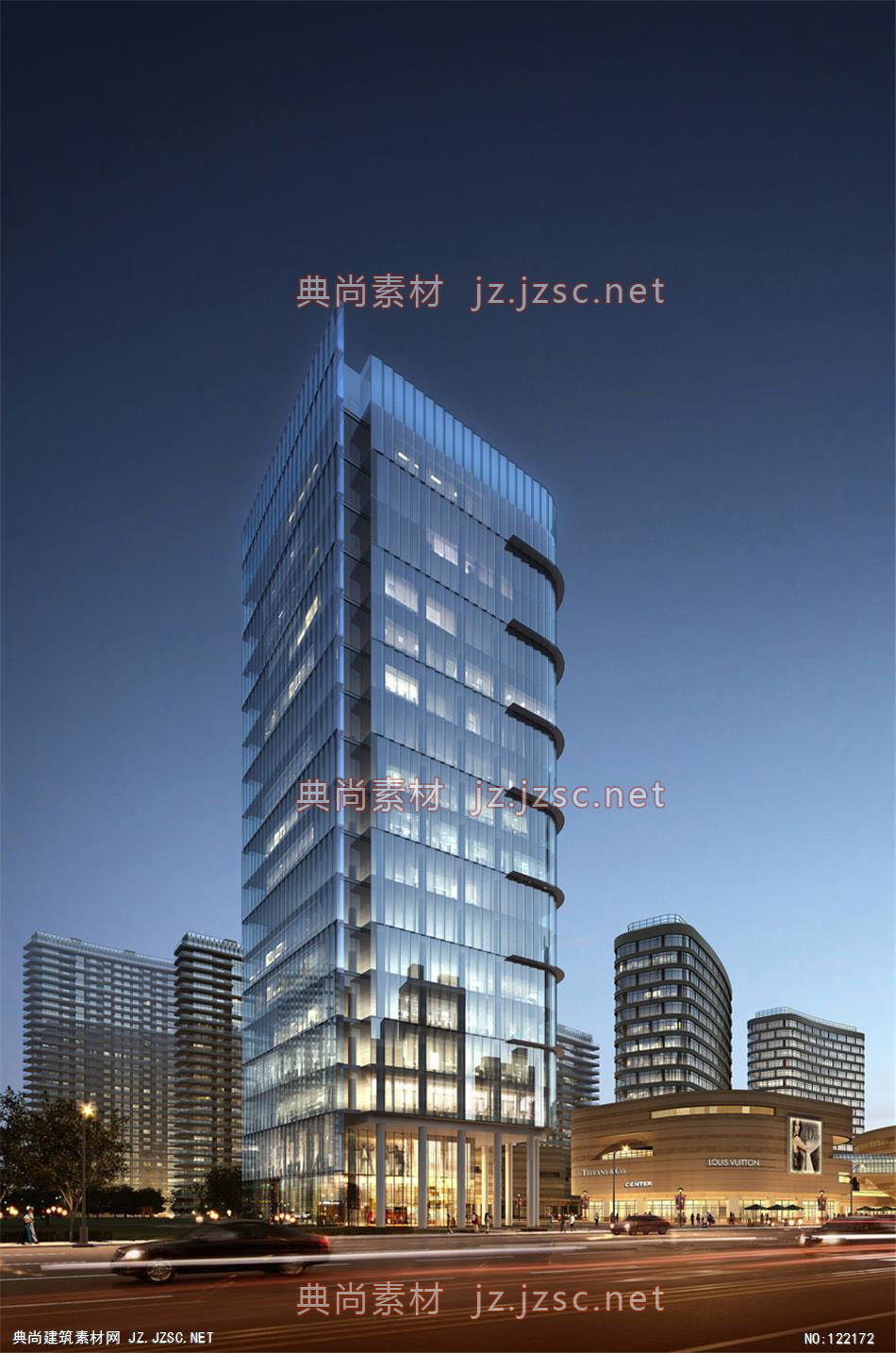 A江电综合开发办公楼 超高层办公建筑效果图