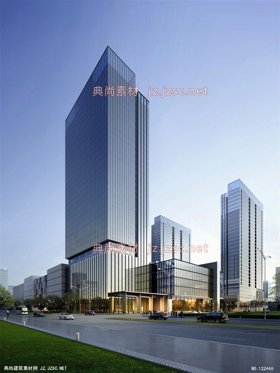 A宁波23号地块项目01 超高层办公建筑效果图