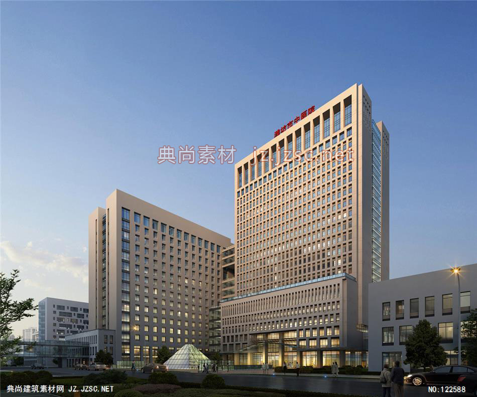 A潍坊中医院 超高层办公建筑效果图