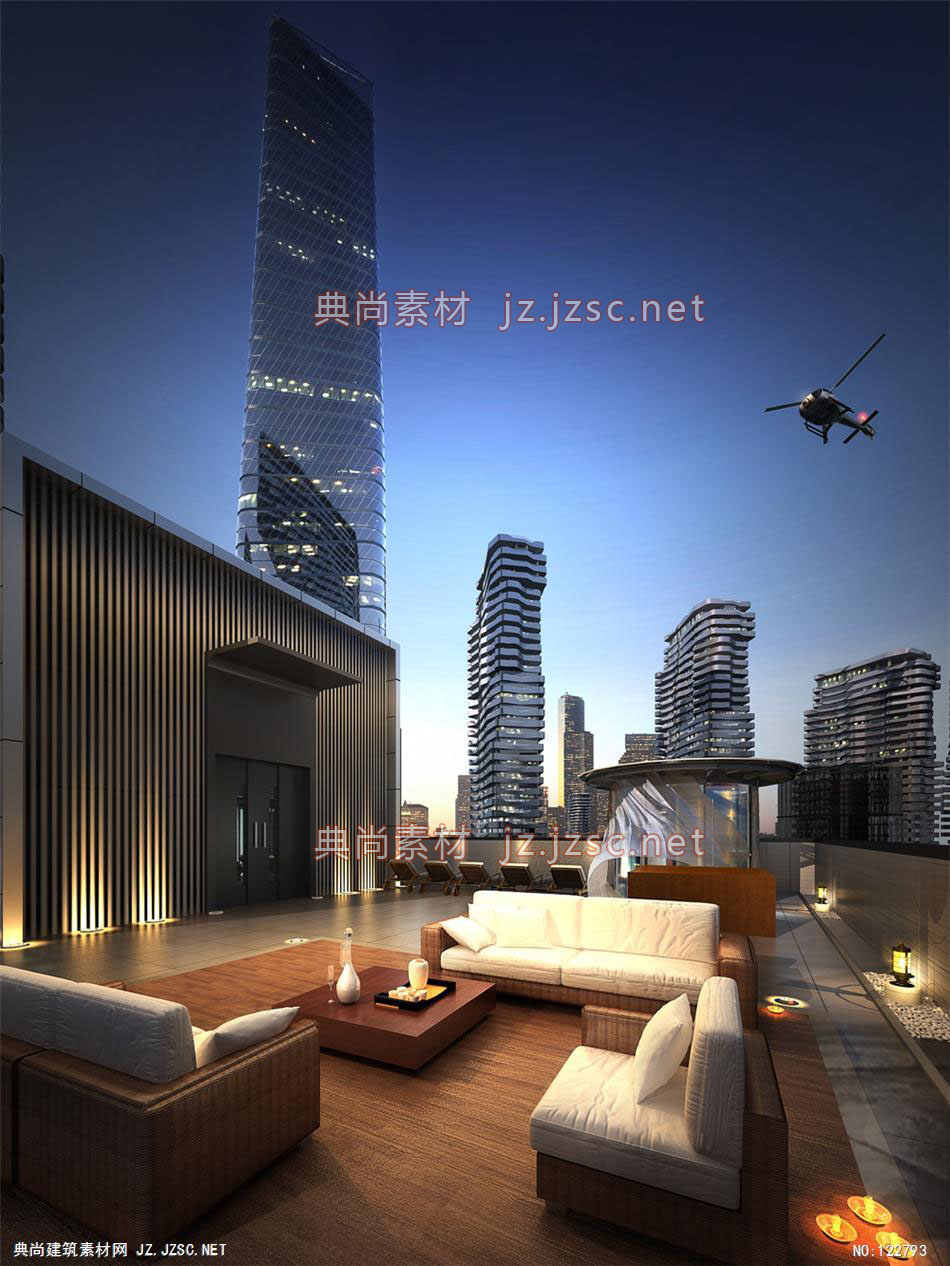 A重庆重钢项目03 超高层办公建筑效果图