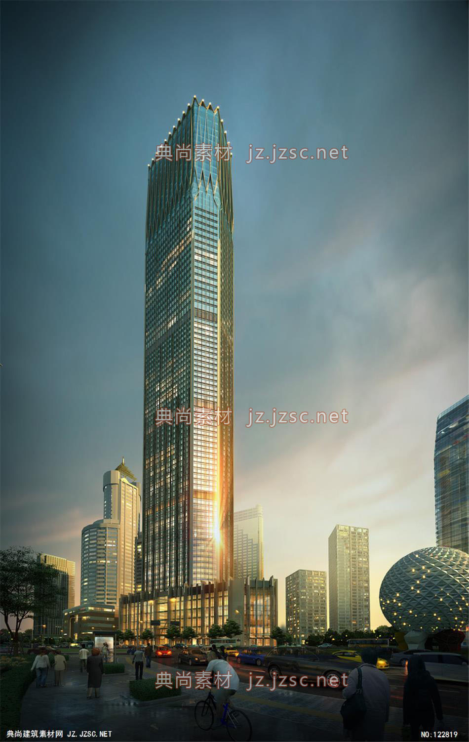 选-7- 超高层办公建筑效果图