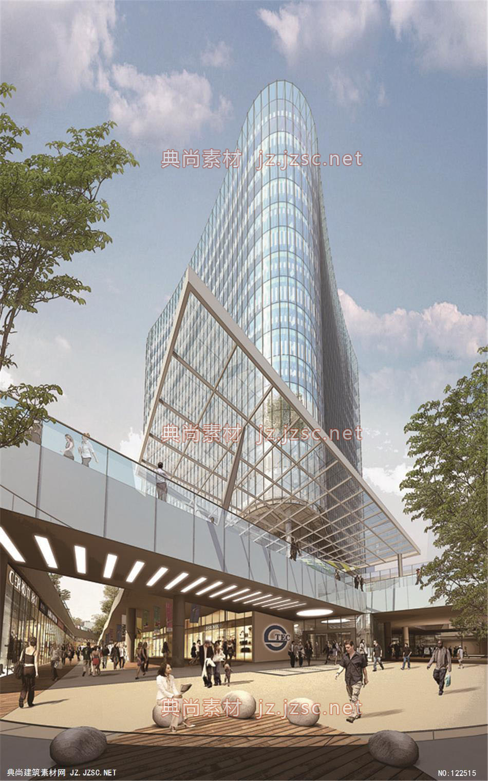 A上海滨江国际大厦01 超高层办公建筑效果图